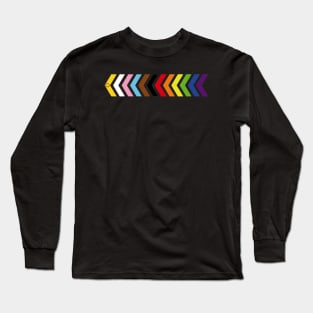 Pride Flag Chevrons Arrow Intersectional Intersex Progress Horizontal Long Sleeve T-Shirt